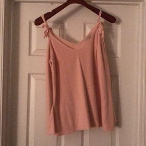 Loft Pink Sweater Sz L - Cotton/Rayon/Silk